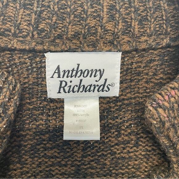 Anthony Richards Knit Cardigan Sweater button down 1X Womens plus long Vintage - Picture 4 of 5